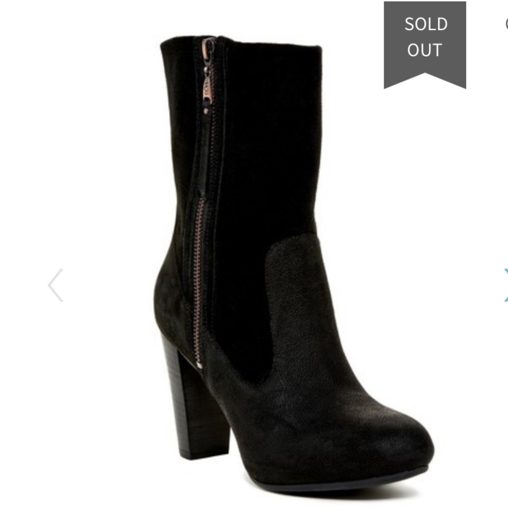 UGG Athena Suede Leather Heel Boots Size 6.5